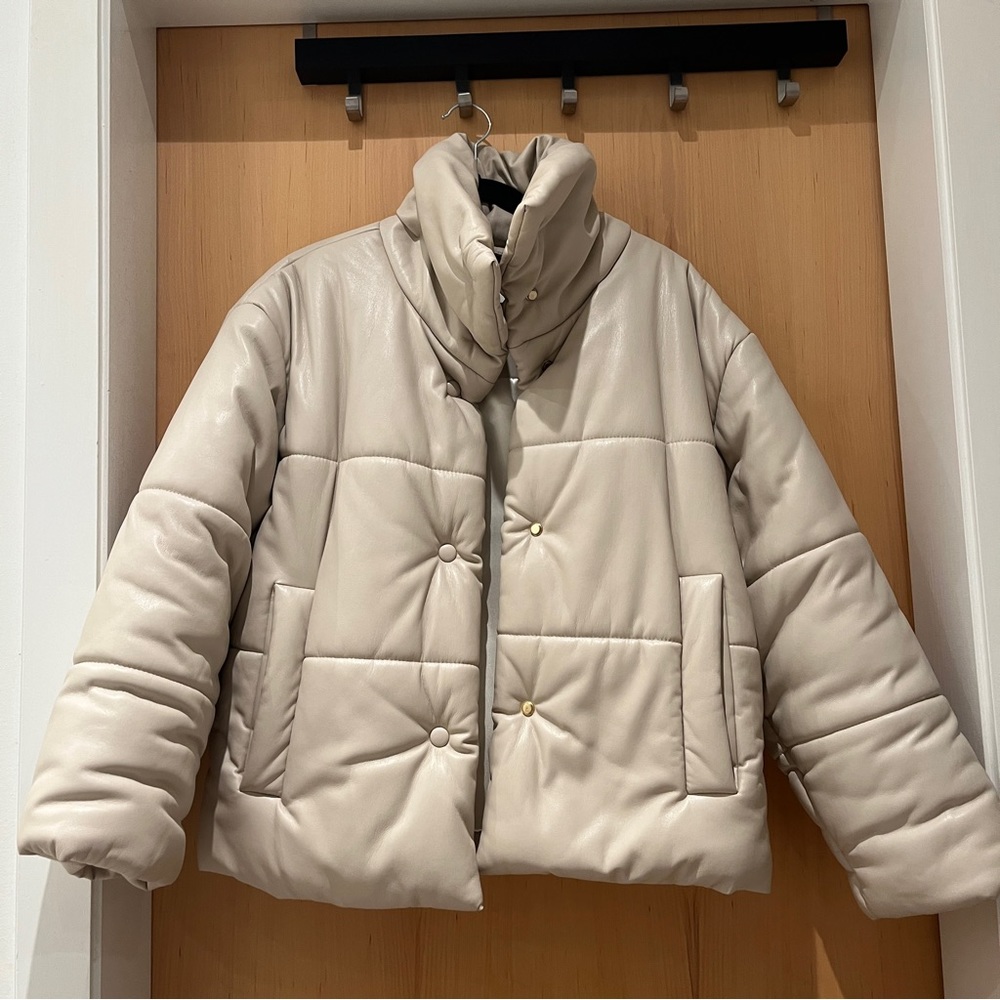 NANUSHKA VEGAN LEATHER PUFFER JACKET XS